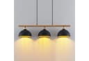 Lindby Hängeleuchte Tirzana, 3-flg., Schwarz, Metall, Holz Bild 5
