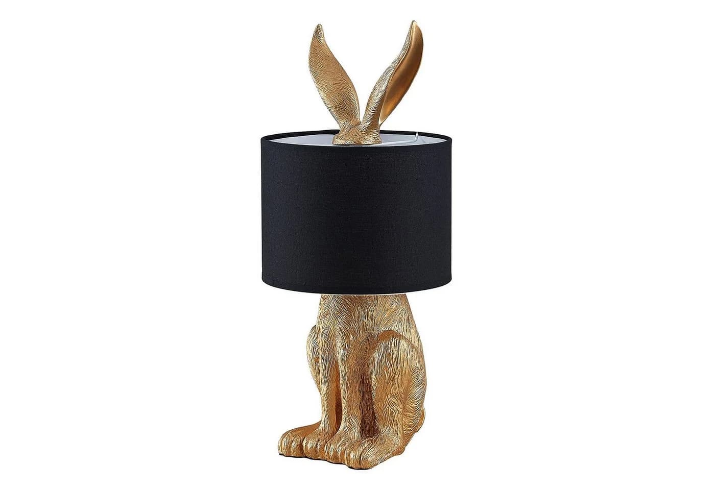 Lindby Tischleuchte Lorentina LED Schwarz Gold Hase - Bild 2