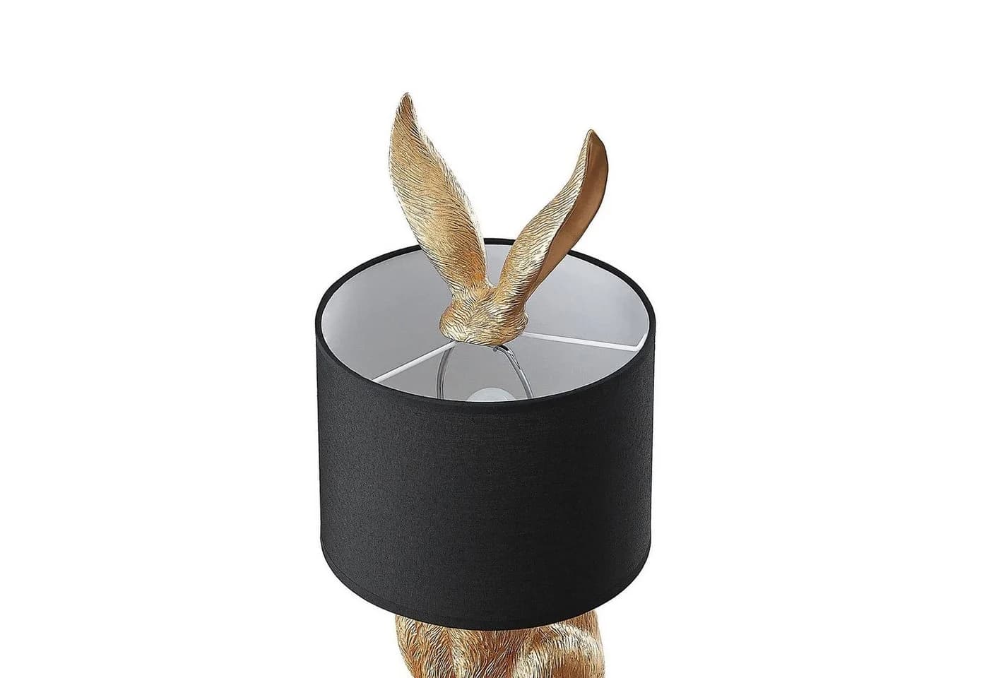 Lindby Tischleuchte Lorentina LED Schwarz Gold Hase - Bild 5
