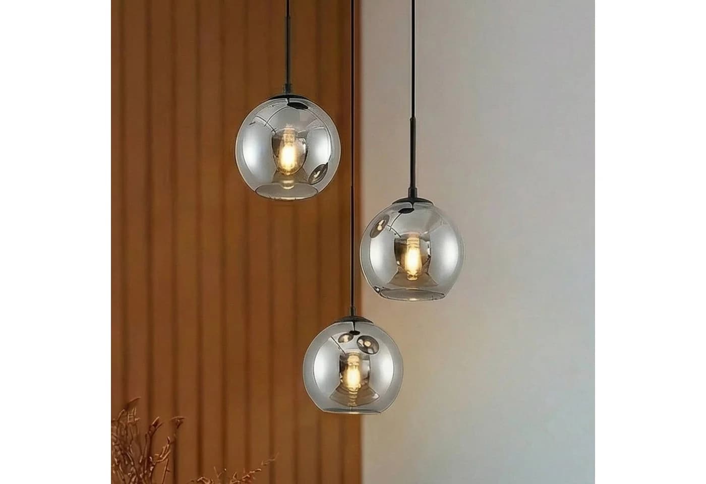 Lindby Hängeleuchte Jurian Rauchglas LED 3-flammig Modern