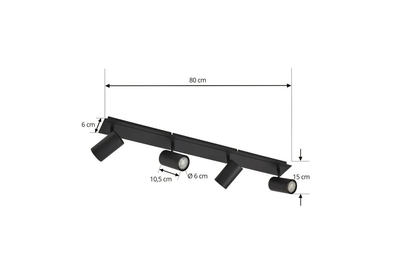 Lindby Deckenstrahler Joffrey 80 cm Schwarz 4-flg. GU10 - Bild 5