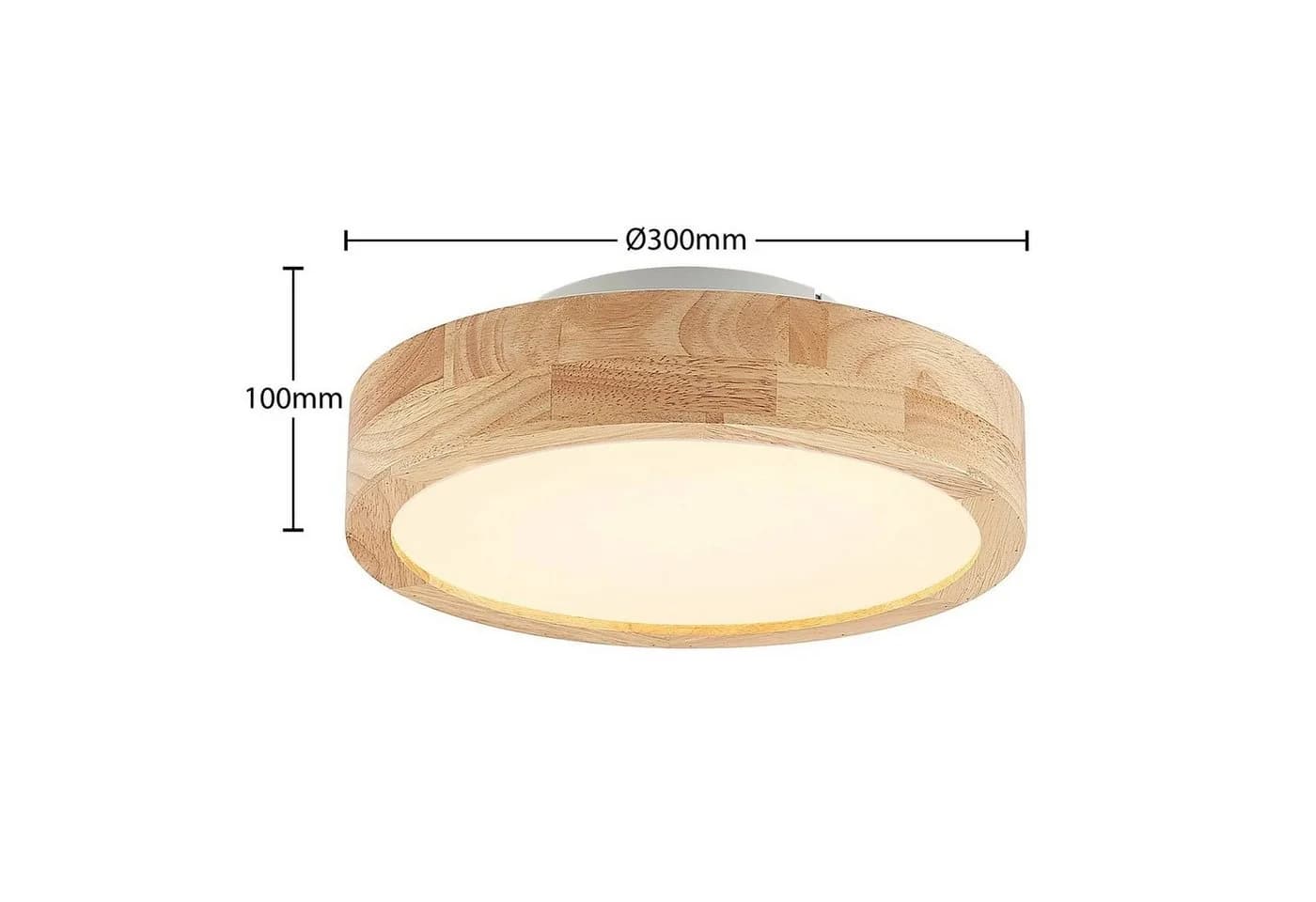 Lindby LED-Deckenlampe Lanira 30 cm Eichenholz CCT-Dimmfunktion Fernbedienung - Bild 5