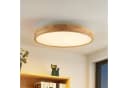Lindby LED-Deckenlampe Lanira Ø 60 cm Holz Remote CCT Bild 1