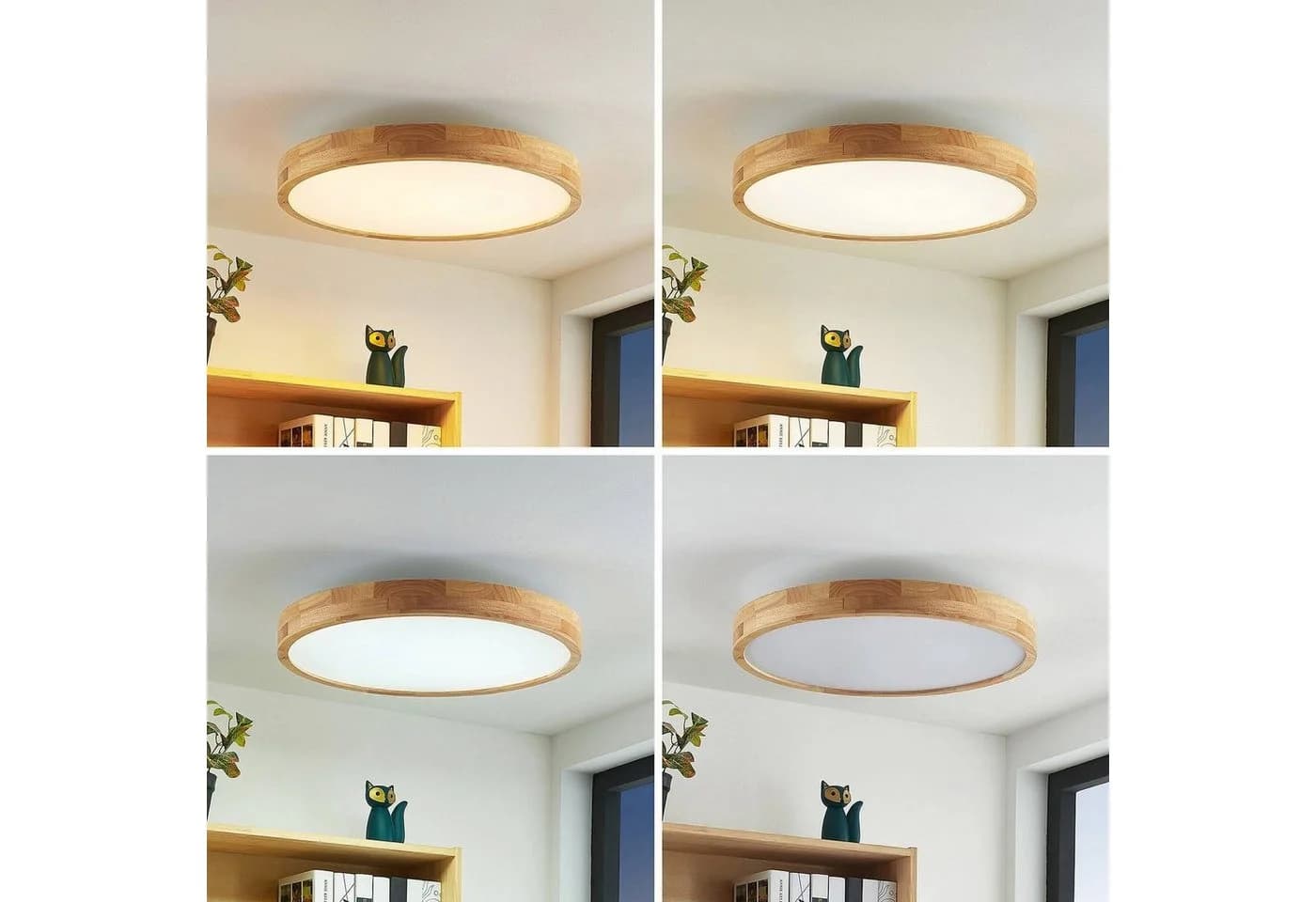Lindby LED-Deckenlampe Lanira Ø 60 cm Holz Remote CCT - Bild 4