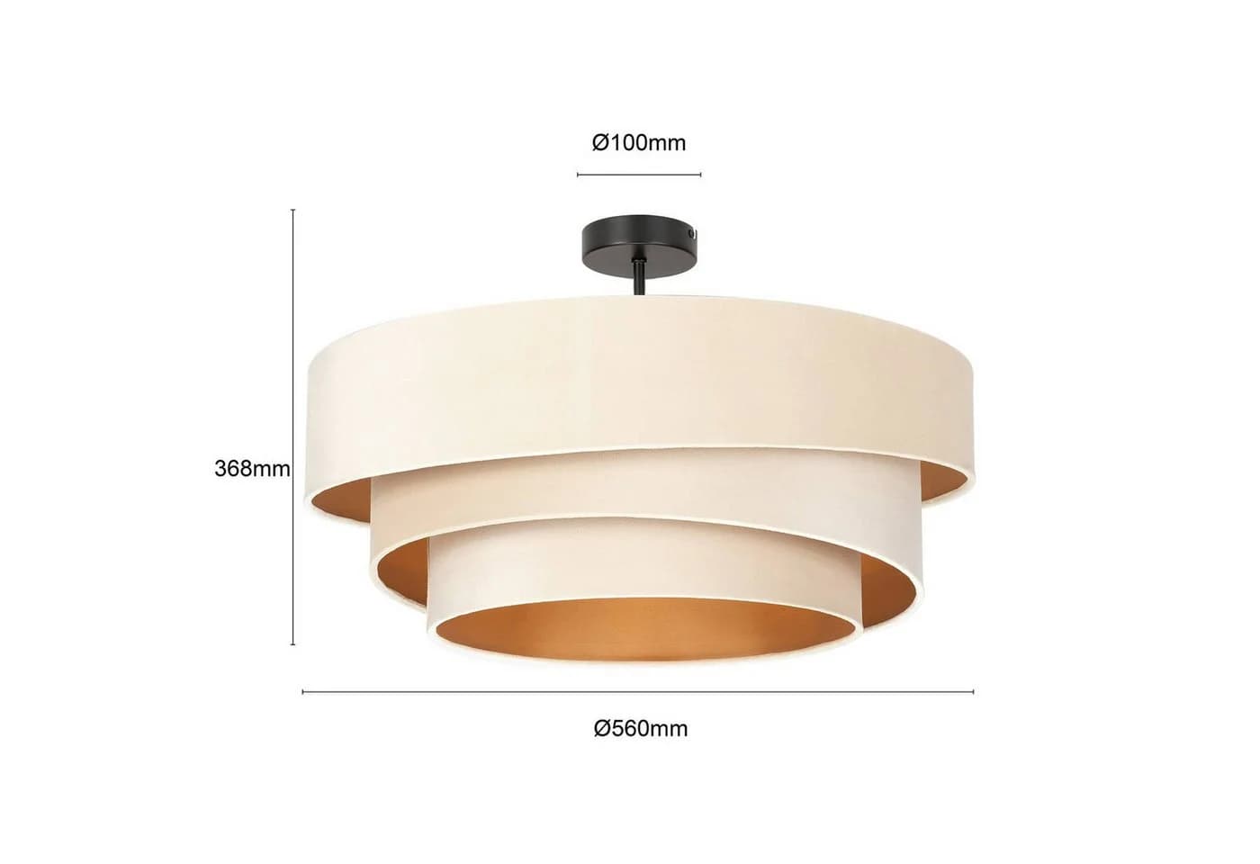 Lindby Deckenlampe Jusari Creme Textil Ø 56 cm E27 - Bild 5