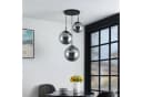 Lindby Hängeleuchte Teeja Glas Alu Grau Schwarz 3 x 15 W LED Bild 3