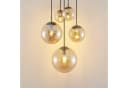 Lindby Hängeleuchte Teeja, amber, 5-flg., Ø50cm, Glas, E27 Bild 4