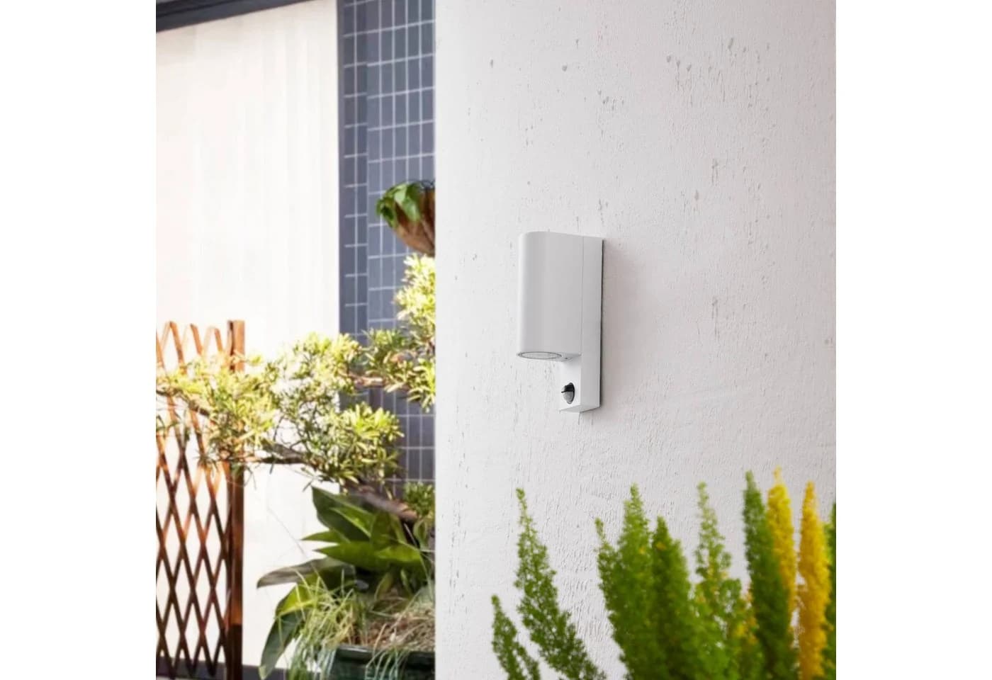 Prios Außenwandleuchte Tetje Weiß Rund Sensor - Bild 5