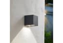Prios LED-Solarwandlampe Lius, Bewegungssensor, Dunkelgrau Bild 1