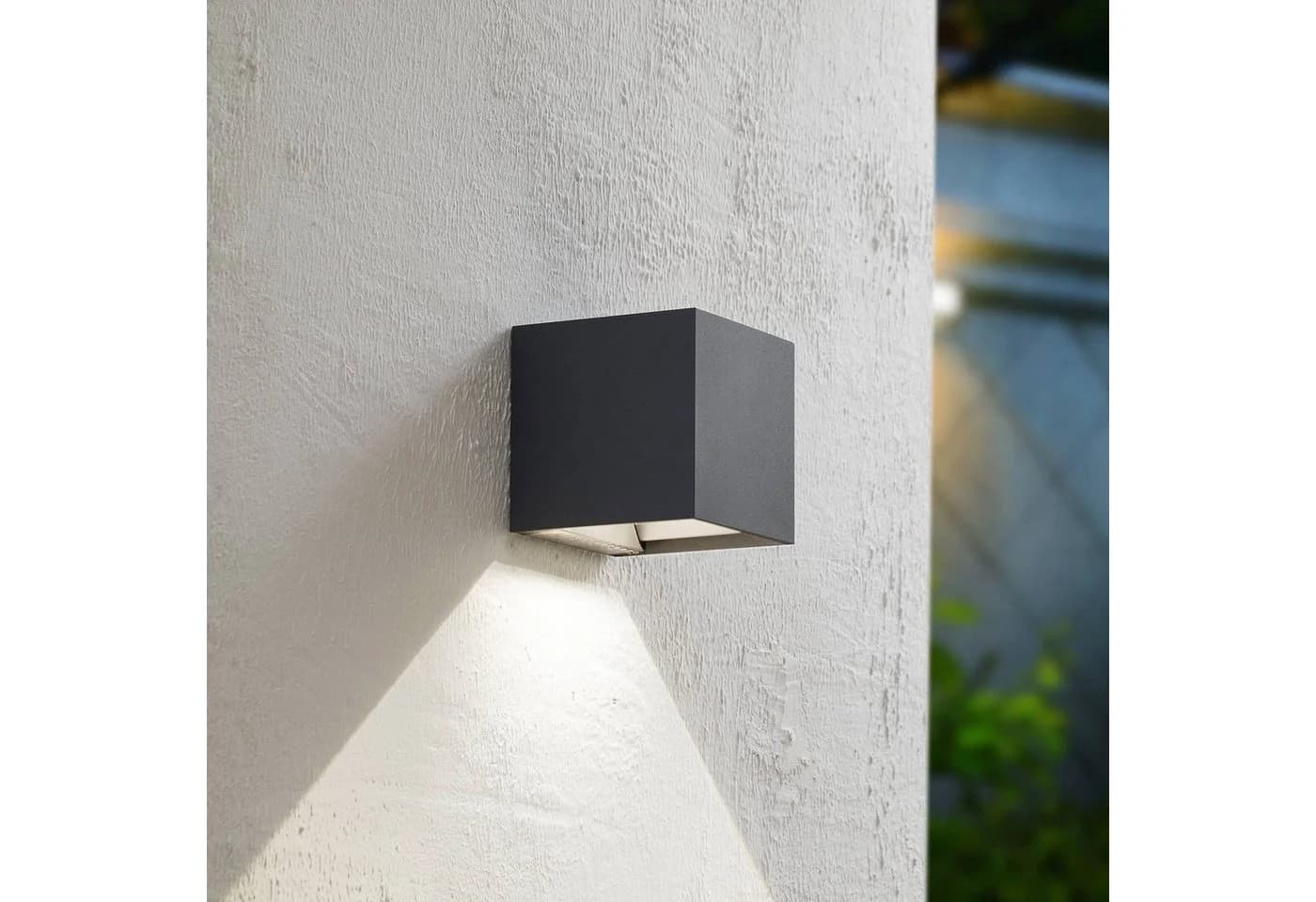 Prios LED-Solarwandlampe Lius, Bewegungssensor, Dunkelgrau