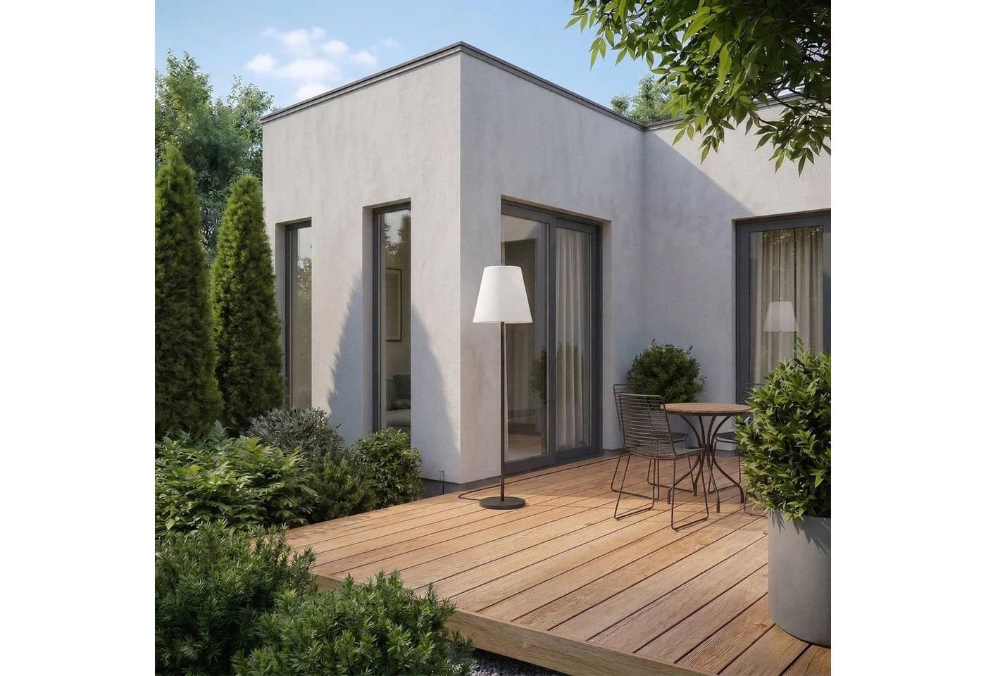 Lucande Terrassenleuchte Jaimy Schwarz Aluminium Kunststoff 150 cm - Bild 3