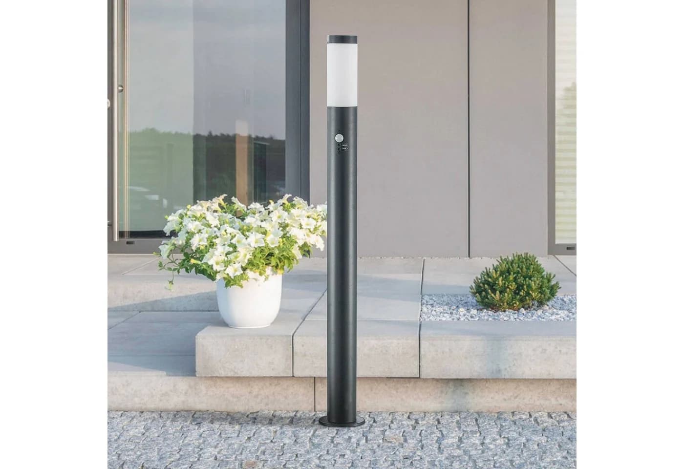 Lindby Wegelampe Statius Anthrazit/Weiß Sensor 100cm - Bild 3