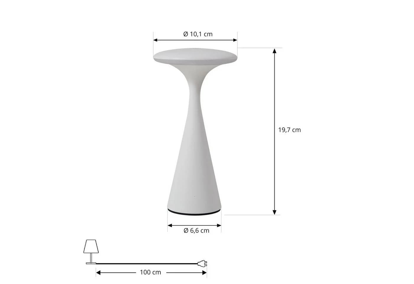 Lindby LED-Akku-Tischlampe Evelen Weiß USB-Aufladung IP54 - Bild 5