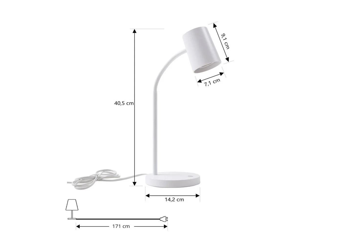 Lindby Tischleuchte Radka Kunststoff Weiß Flexarm GU10 LED - Bild 4