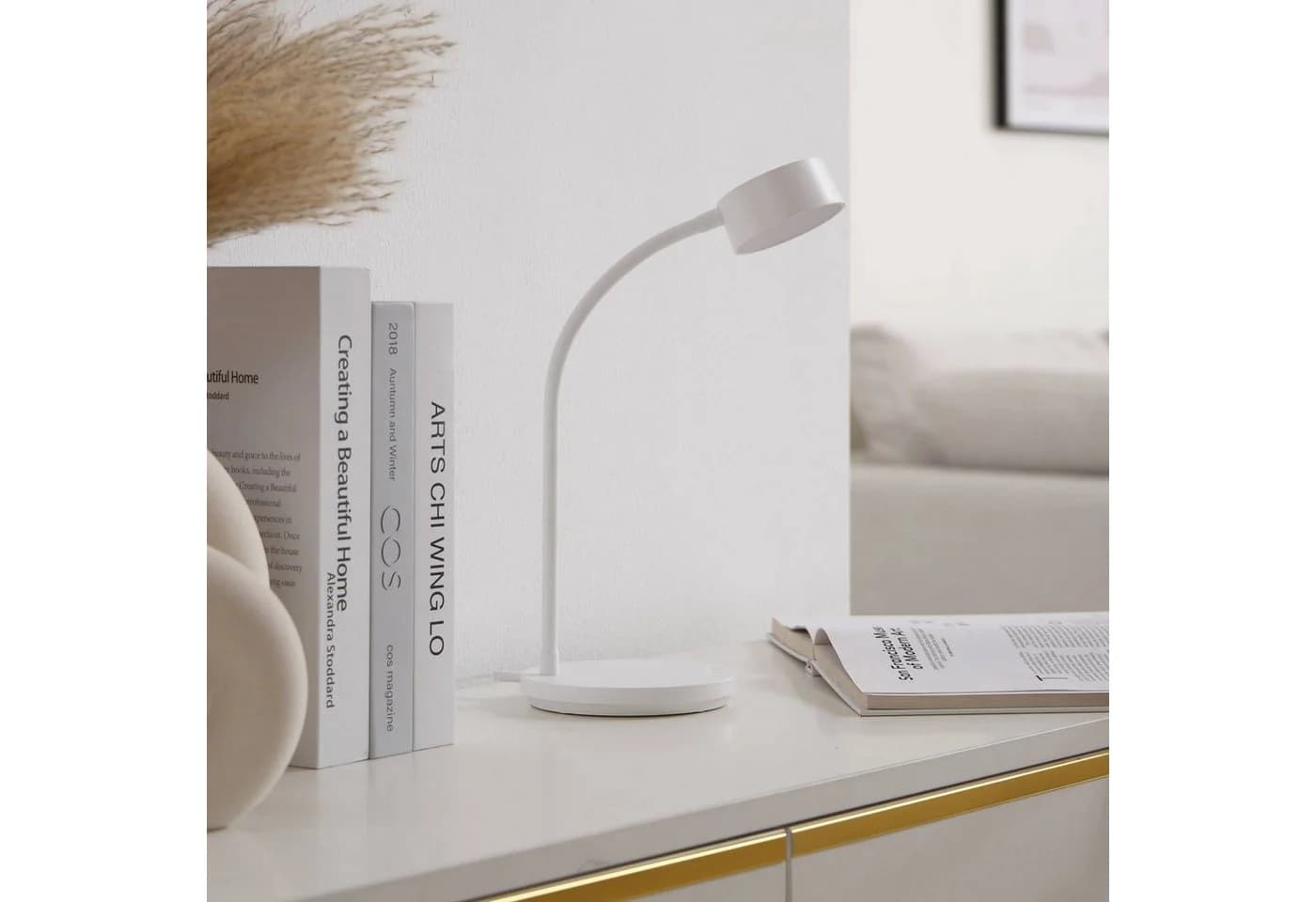 Lindby LED-Tischleuchte Maori Weiß Metall USB Dimmbar - Bild 3
