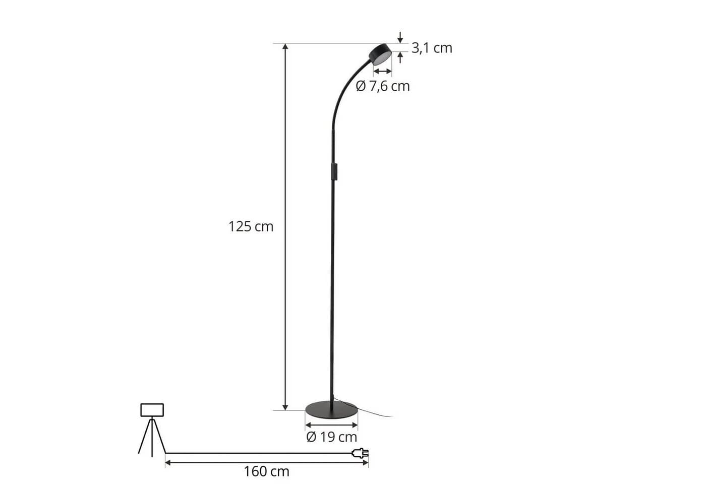 Lindby LED-Stehleuchte Maori 140 cm Schwarz Dimmbar - Bild 4