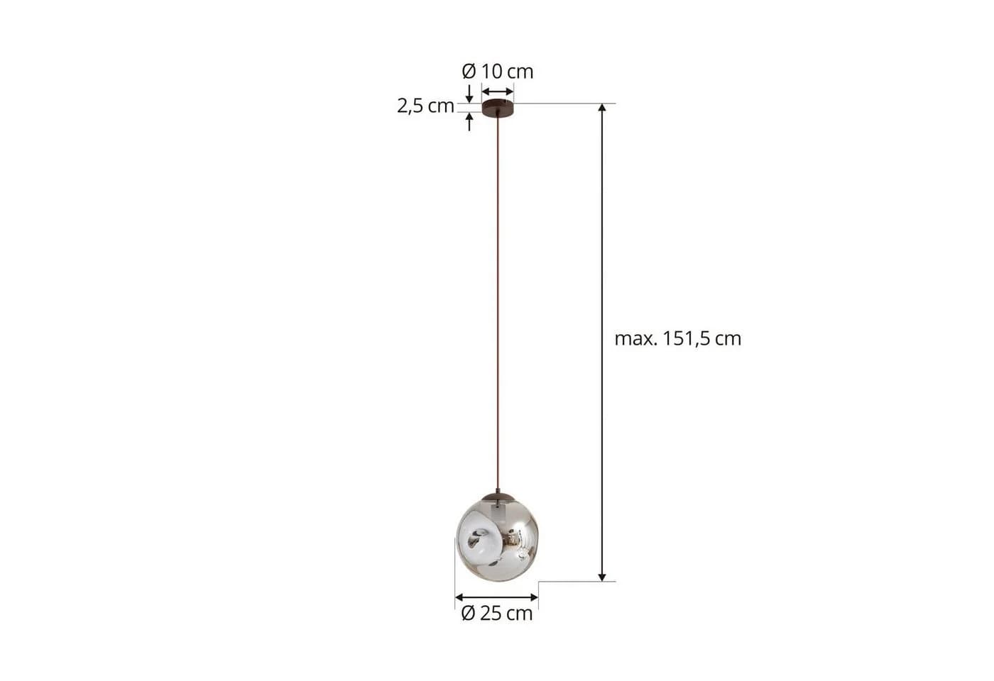 Lindby Hängeleuchte Valentina E27 Rauchgrau Glas - Bild 5