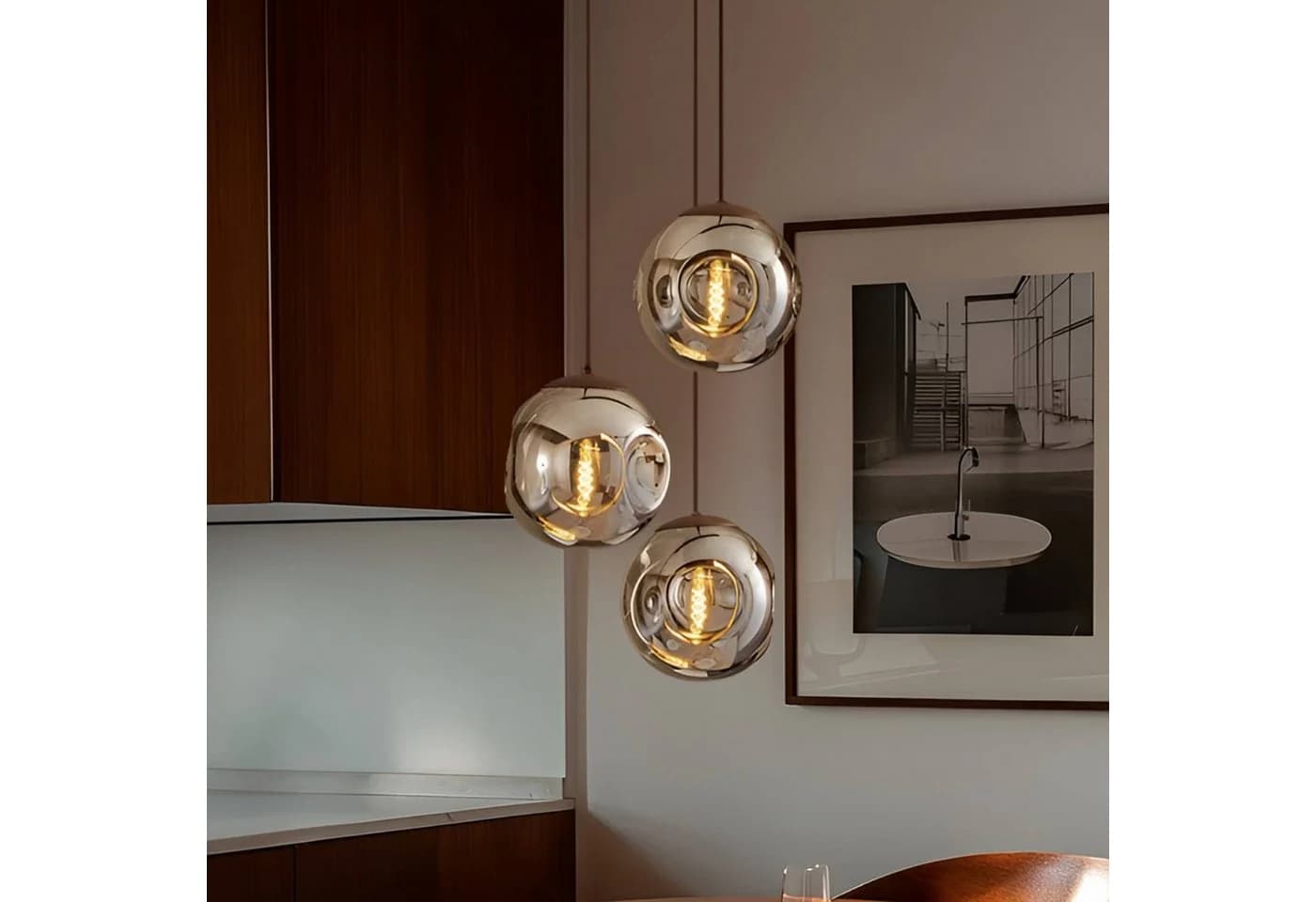 Lindby Hängeleuchte Valentina E27 49 cm Rauchgrau Glas