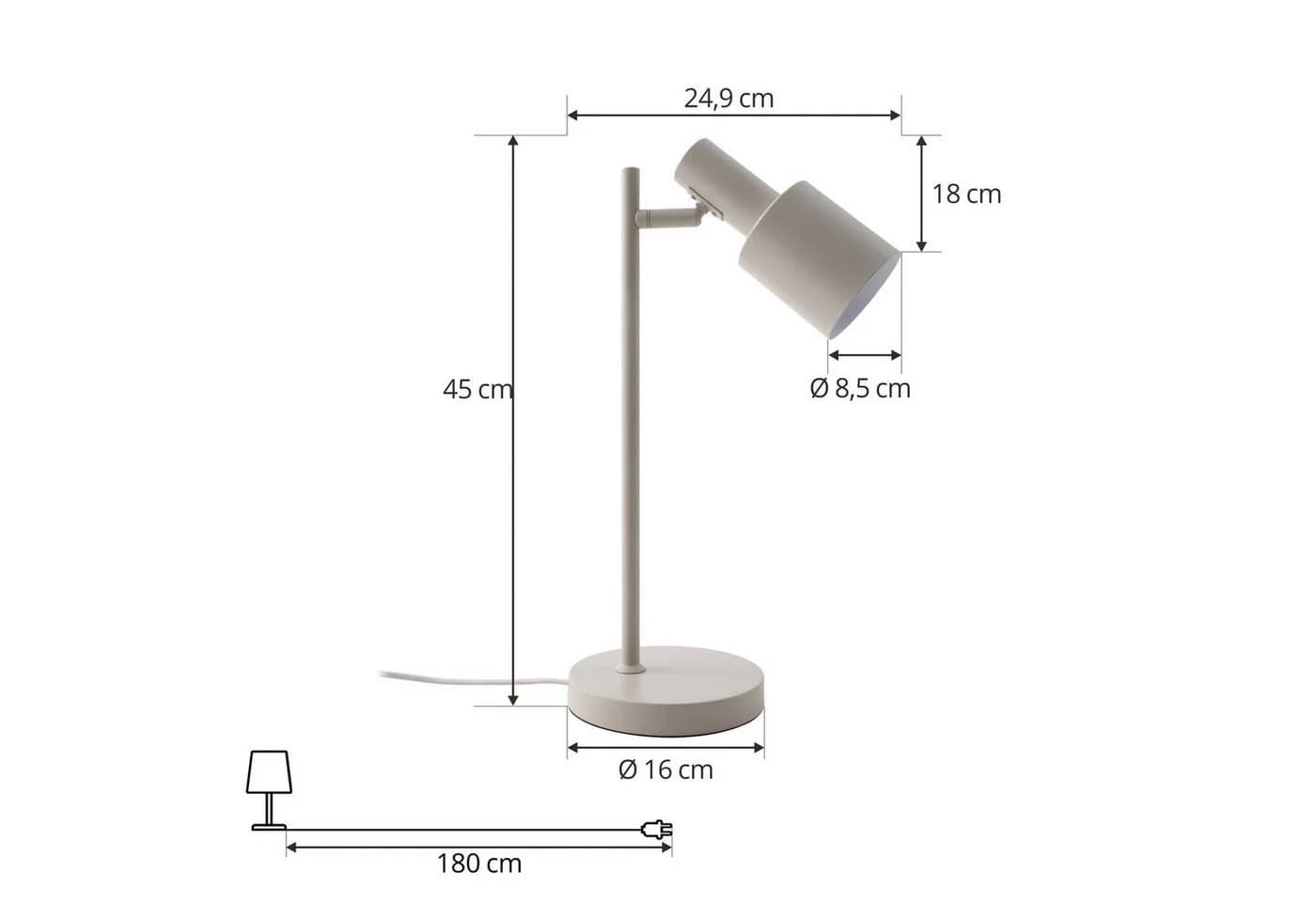 Lindby Tischleuchte Ovelia Metall Beige IP20 LED - Bild 5