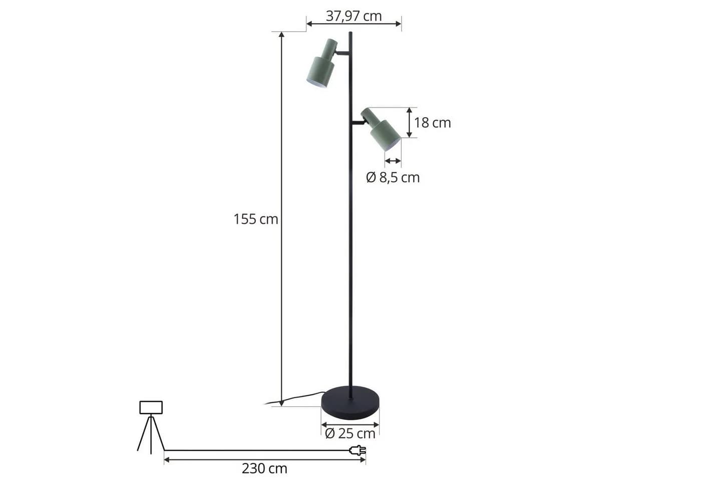 Lindby Stehleuchte Ovelia Metall Schwarz IP20 2x15W LED - Bild 5