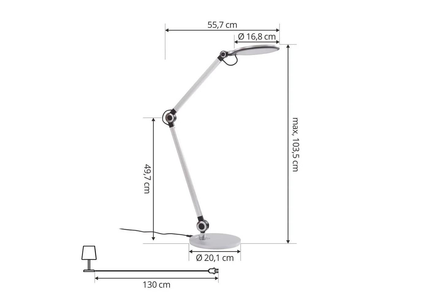 Lindby LED-Tischleuchte Nyxaris Silber Metall CCT - Bild 4