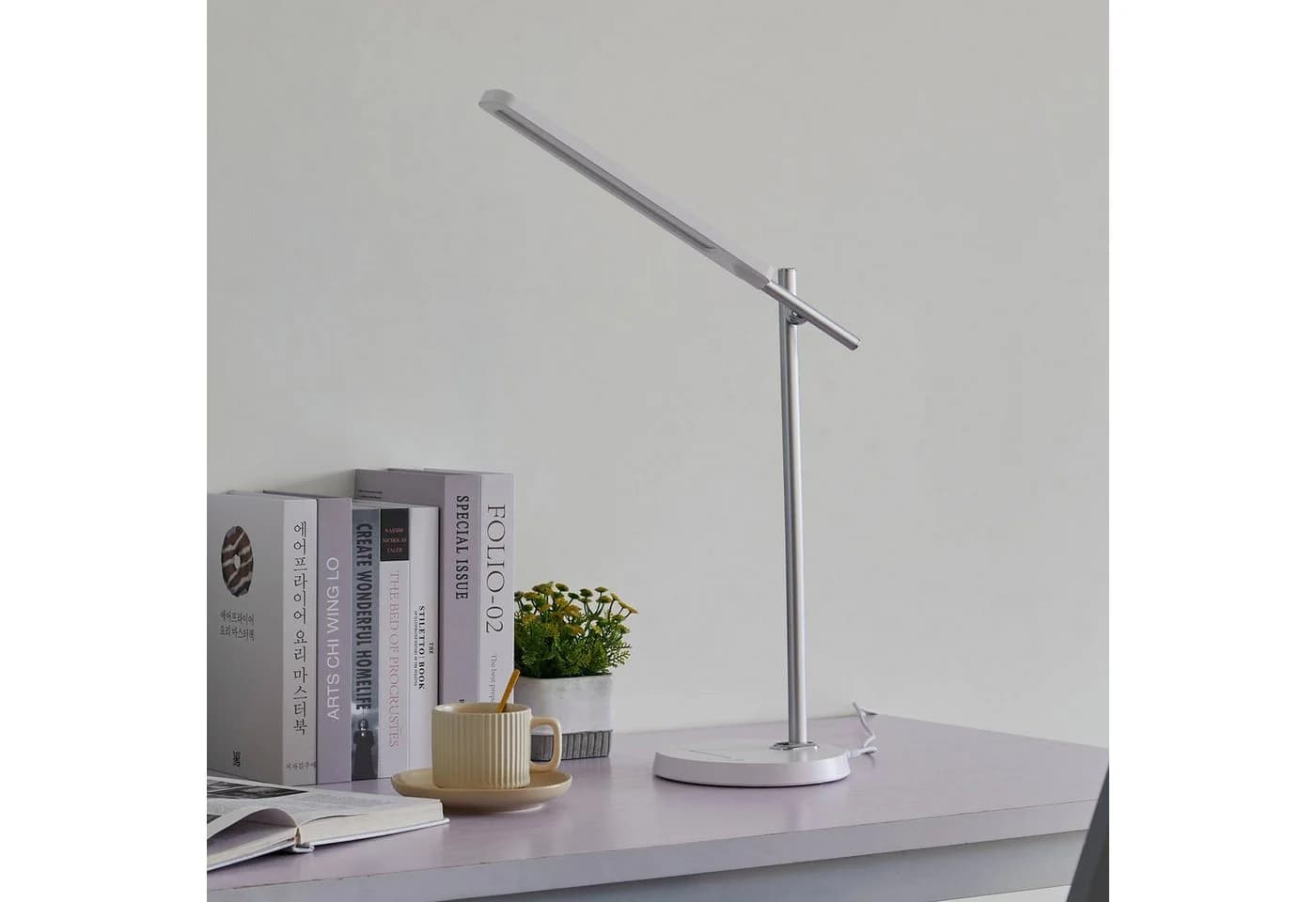 Lindby LED-Schreibtischleuchte Valtorin Weiß Kunststoff Dimmbar - Bild 3