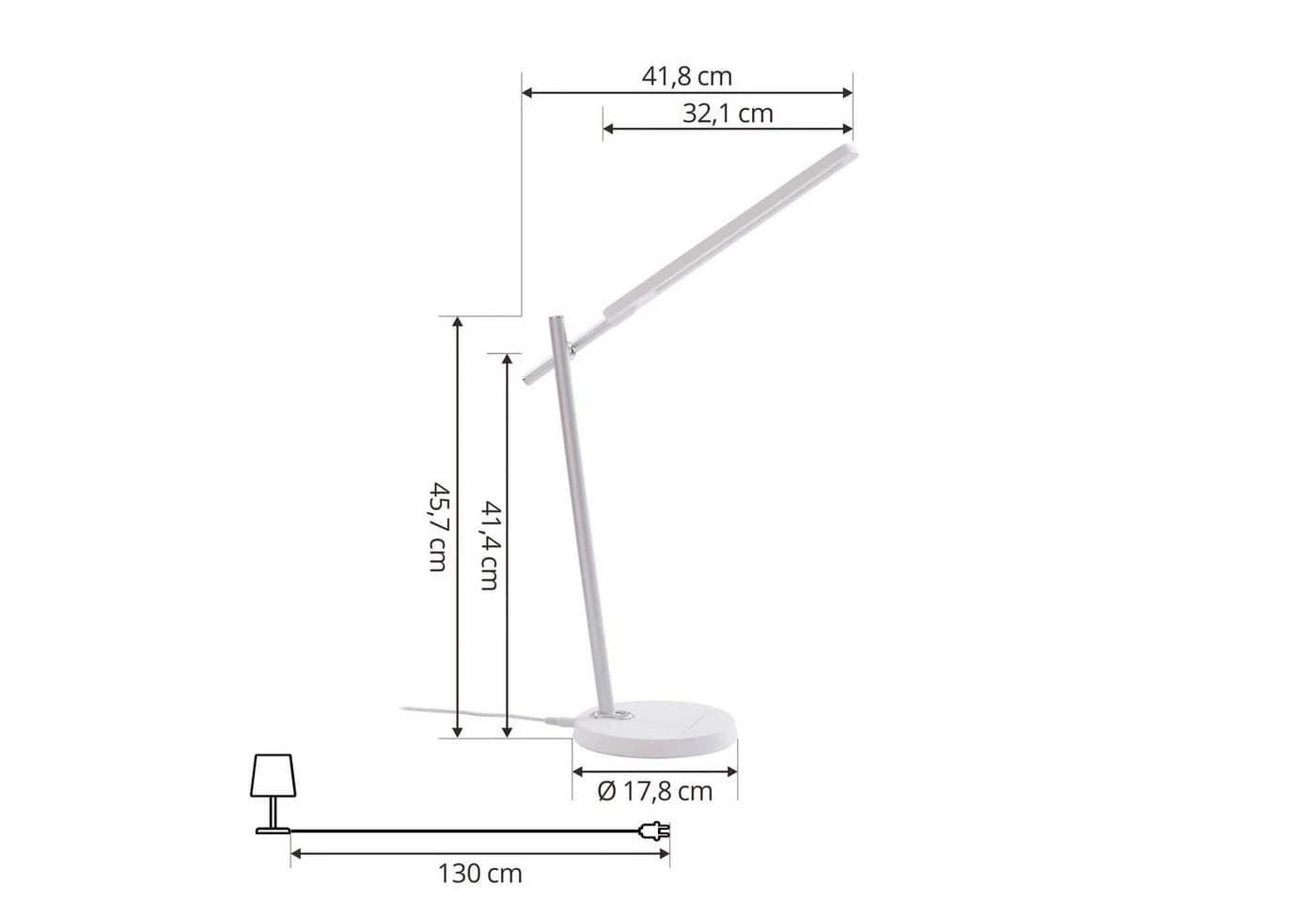 Lindby LED-Schreibtischleuchte Valtorin Weiß Kunststoff Dimmbar - Bild 4