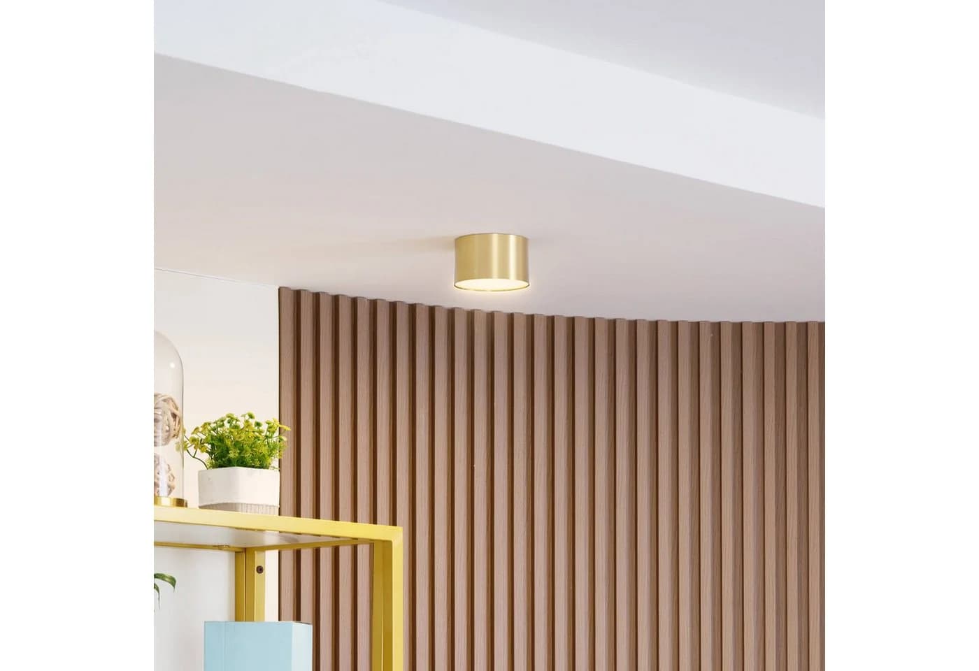 Lindby LED-Strahler Nivoria, 9 W, Gold, Aluminium
