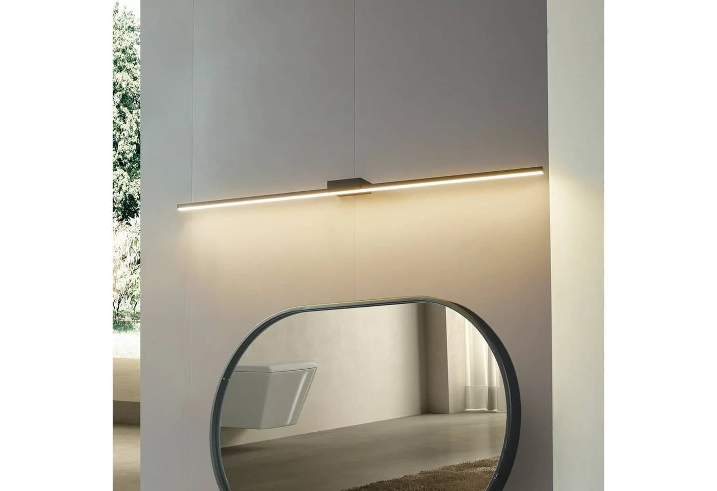 Lucande LED-Spiegelleuchte Kivana Schwarz Metall 120cm IP44 - Bild 3