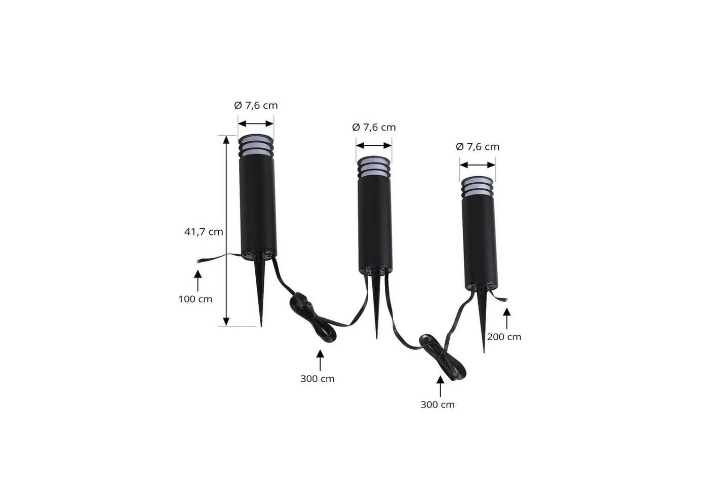 Lindby Smart LED-Sockelleuchte Kaelo CCT RGB Tuya 3er Schwarz - Bild 5