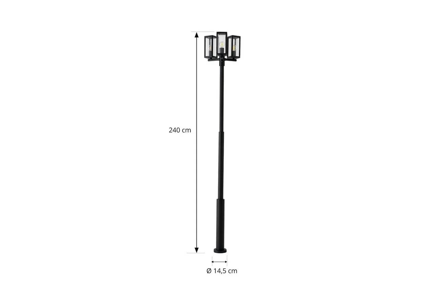 Lucande Außenlampe Siveta 240cm Schwarz E27 IP65 - Bild 4