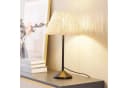 Lindby Tischleuchte Zyralia Holz Schwarz Rattan 30 cm Bild 1