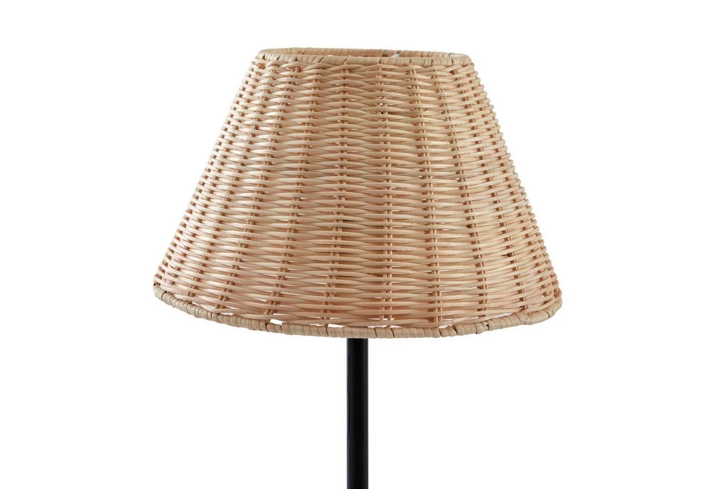 Lindby Tischleuchte Zyralia Holz Schwarz Rattan 30 cm - Bild 5