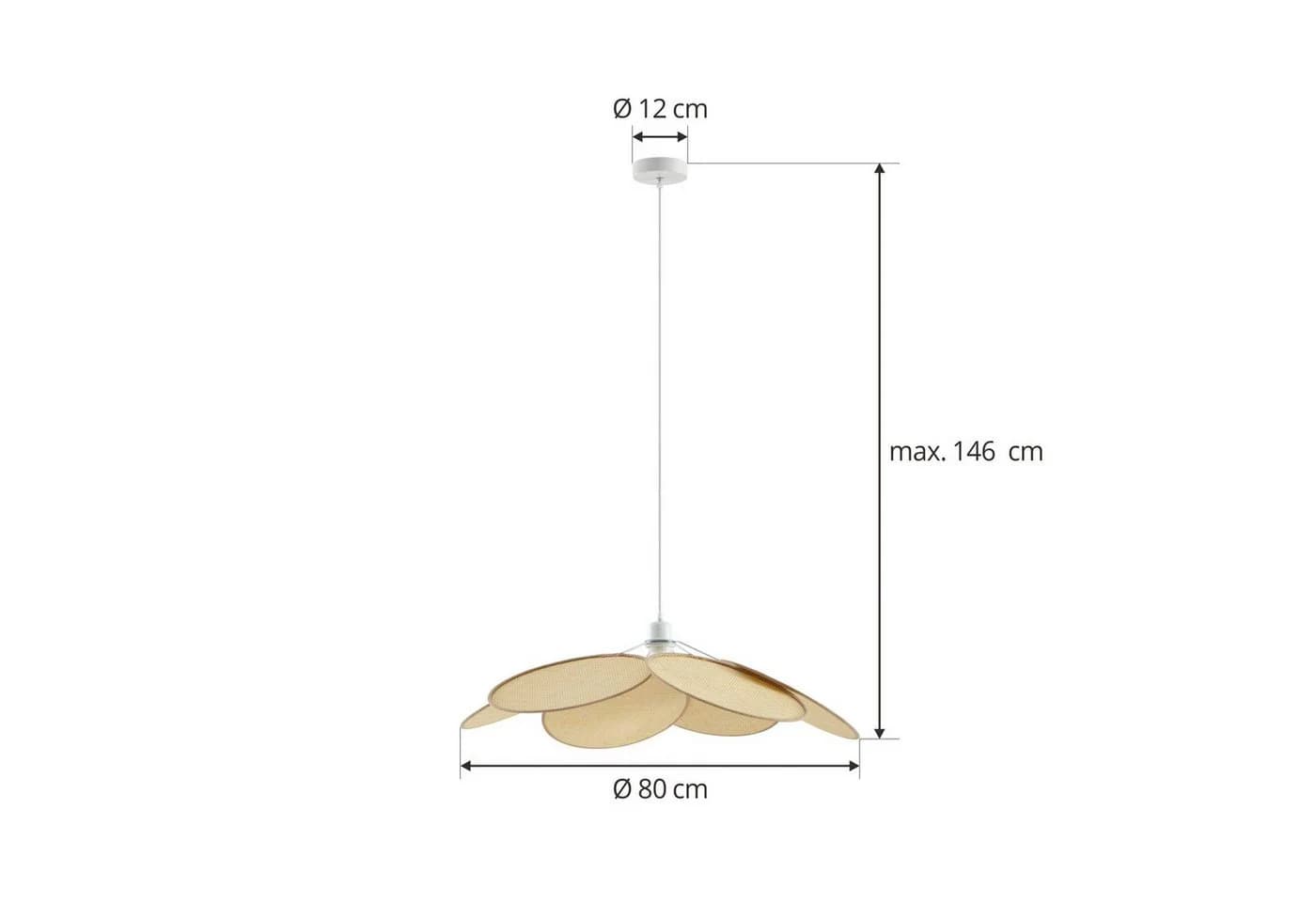 Lindby Hängeleuchte Astraia Creme Rattan E27 LED - Bild 4