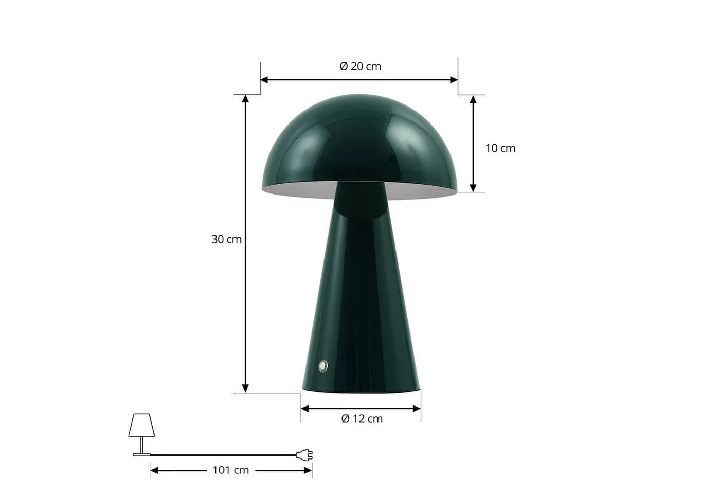 Lindby LED-Akkutischlampe Nevijo Grün USB-Dimmer - Bild 5