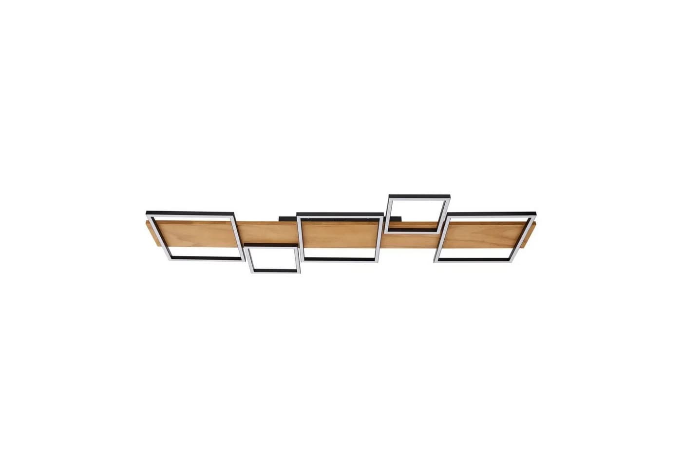 Lindby LED-Deckenlampe Galad Schwarz Holz 5-flg. 140 cm - Bild 2