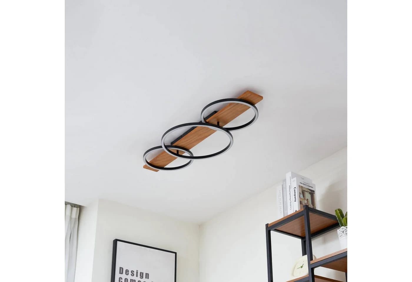 Lindby LED-Deckenlampe Galad Schwarz Holz 3-flg. - Bild 4