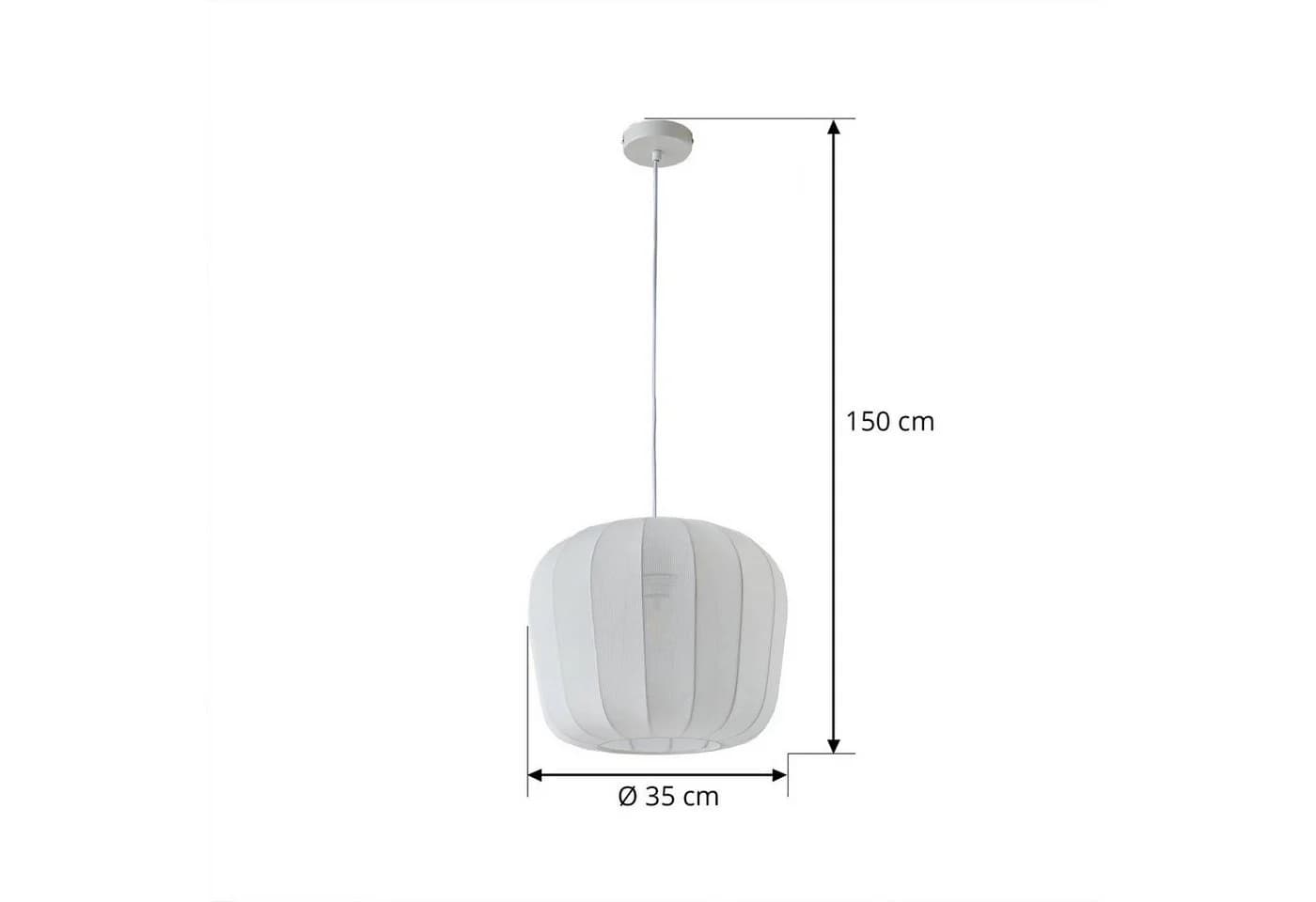 Lindby Hängeleuchte Helin Weiß Stoff Ø 35 cm - Bild 5