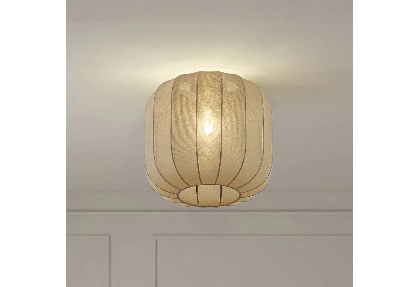 Lindby Deckenleuchte Helin Grau Stoff Ø 35 cm