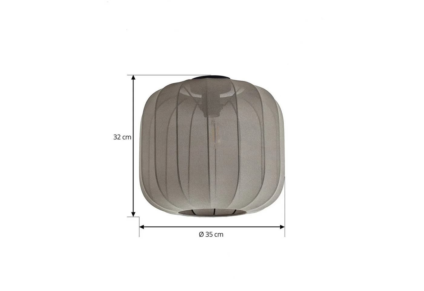Lindby Deckenleuchte Helin Grau Stoff Ø 35 cm - Bild 5