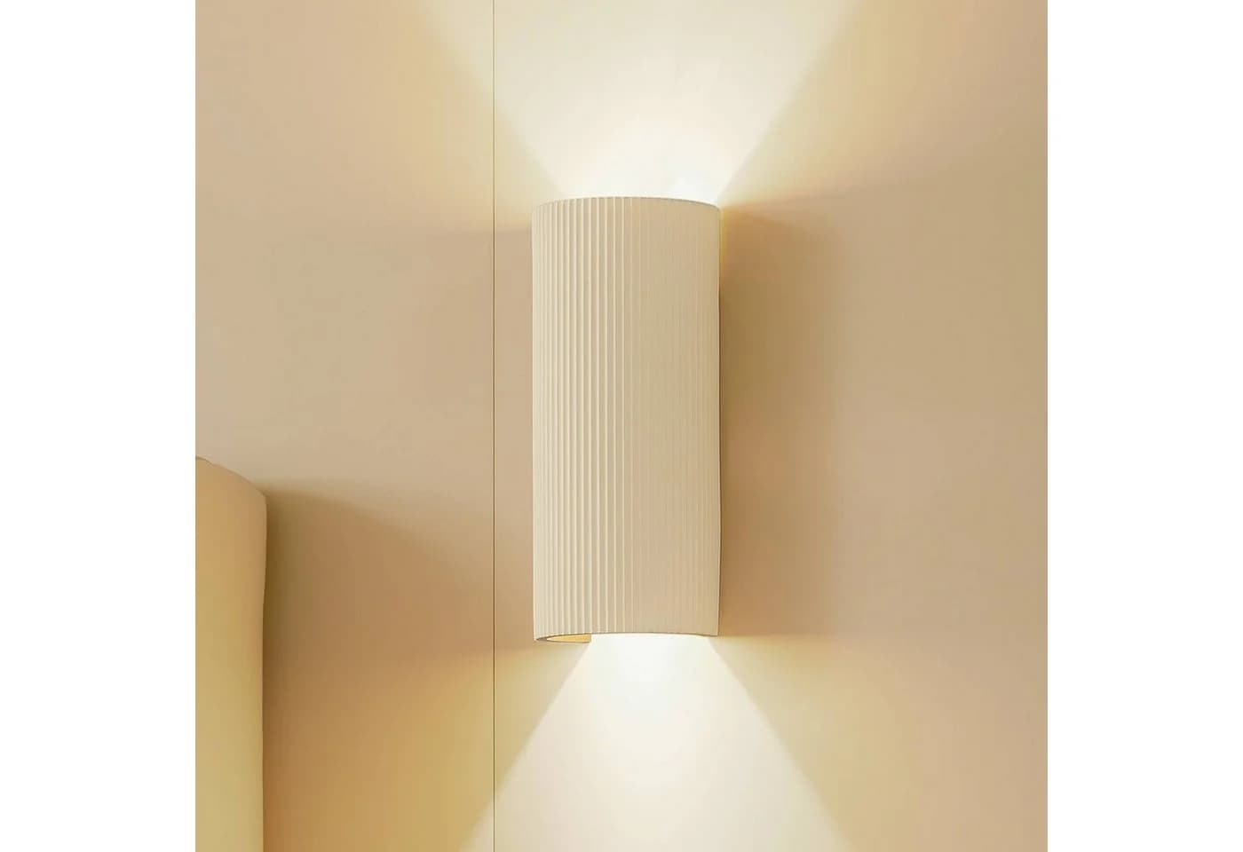 Lindby Wandleuchte Colja Beige Gips