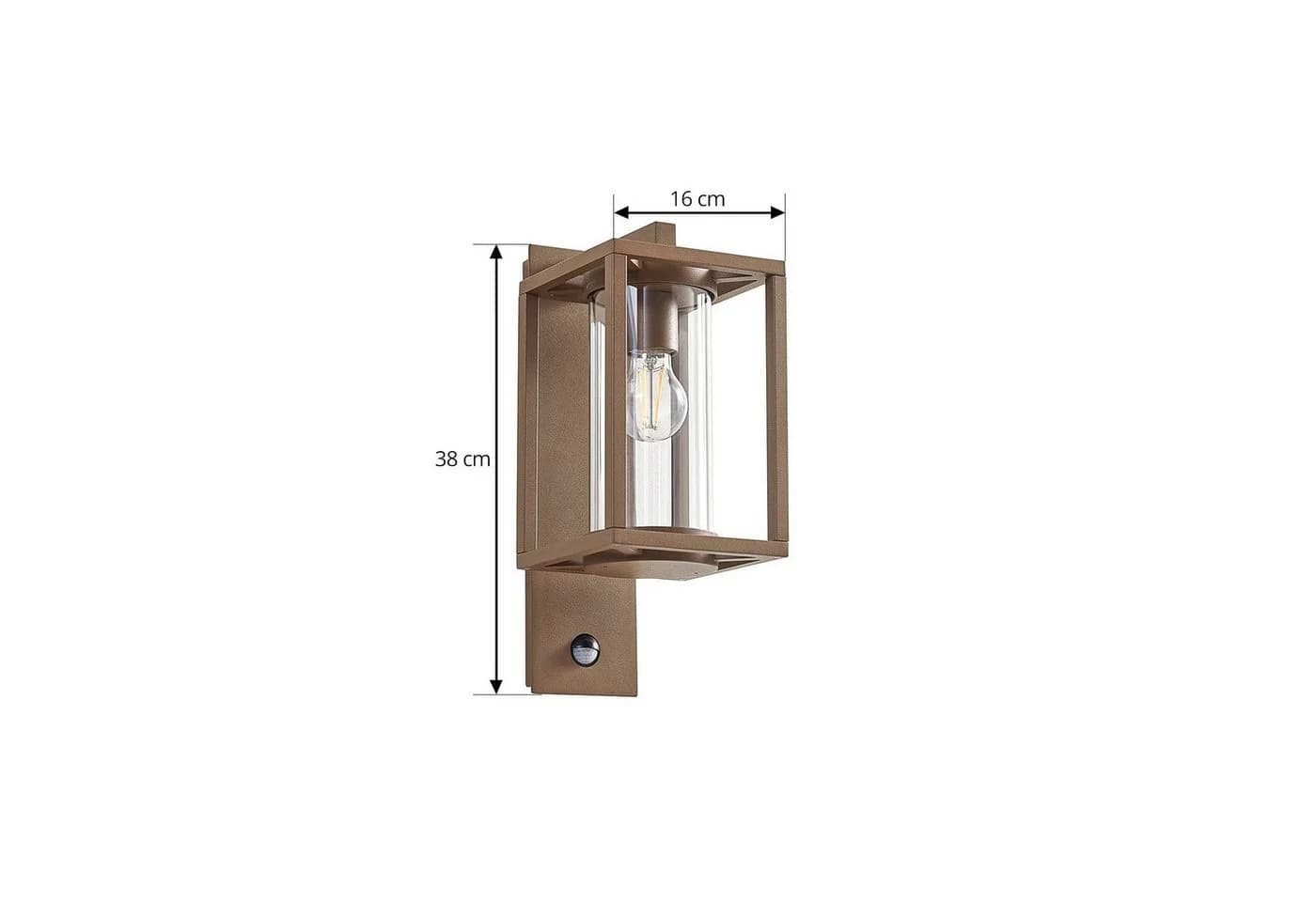 Lucande Außenwandlampe Ferda, Braun, Bewegungsmelder - Bild 5