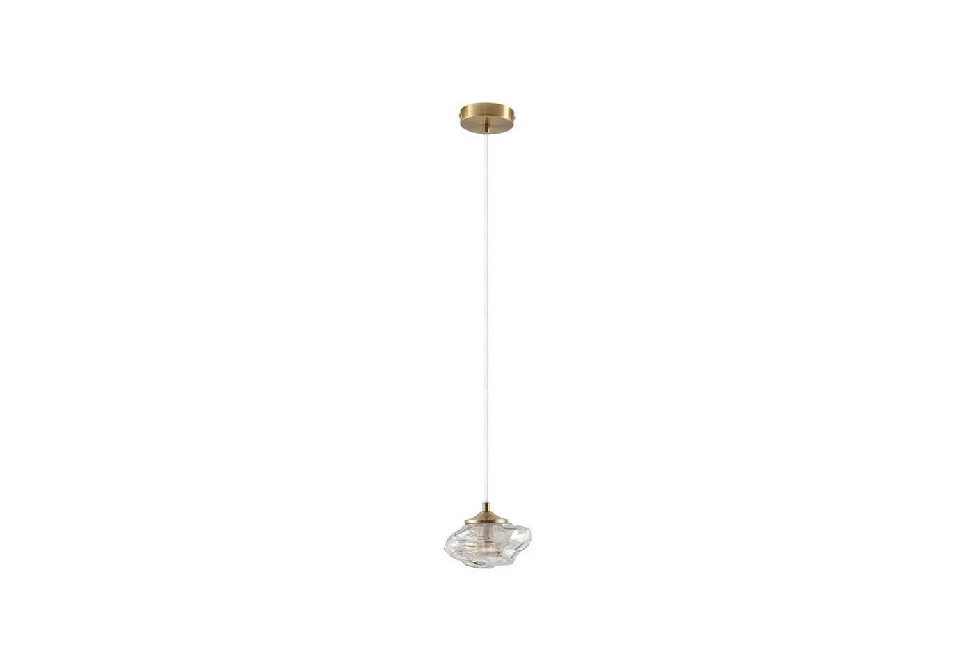 Lindby Hängeleuchte Piatra Amber/Messing Glas Ø 16 cm G9 - Bild 2