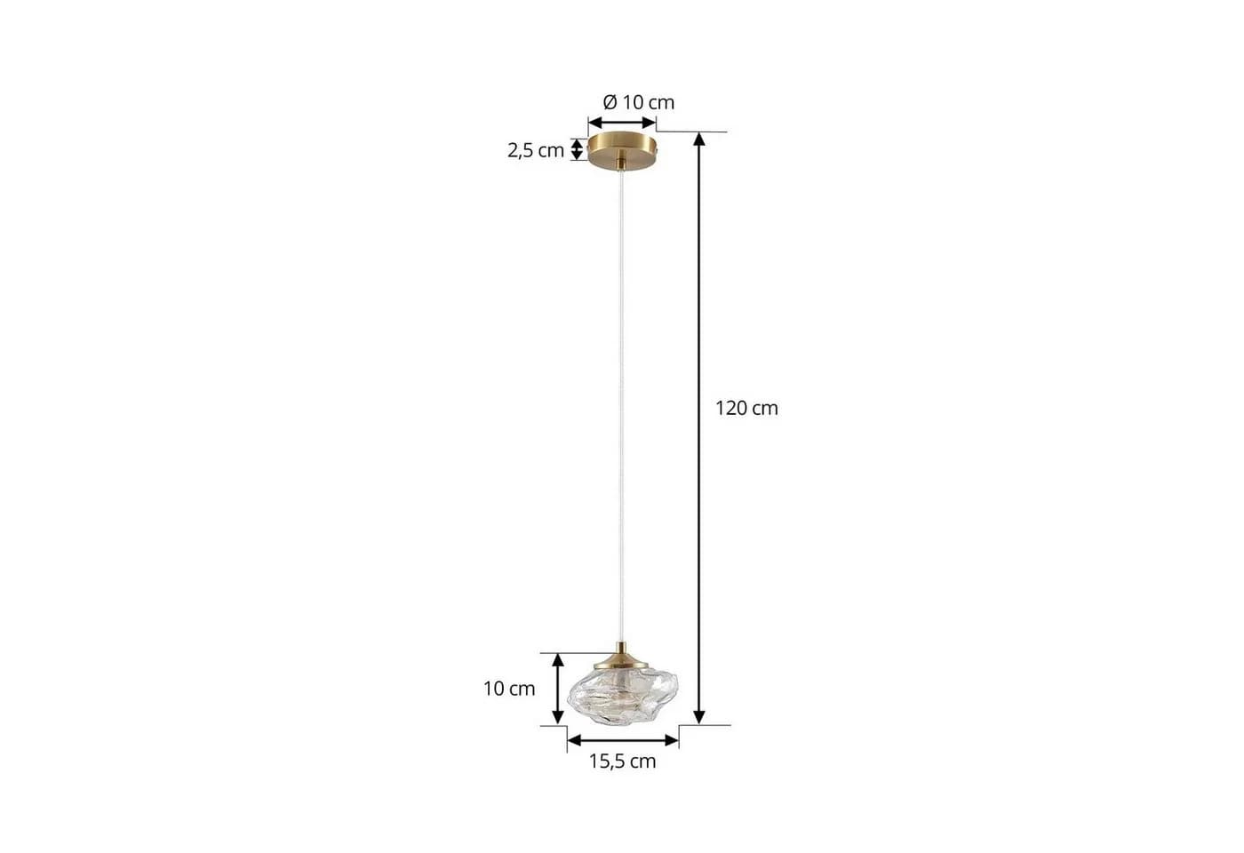 Lindby Hängeleuchte Piatra Amber/Messing Glas Ø 16 cm G9 - Bild 5