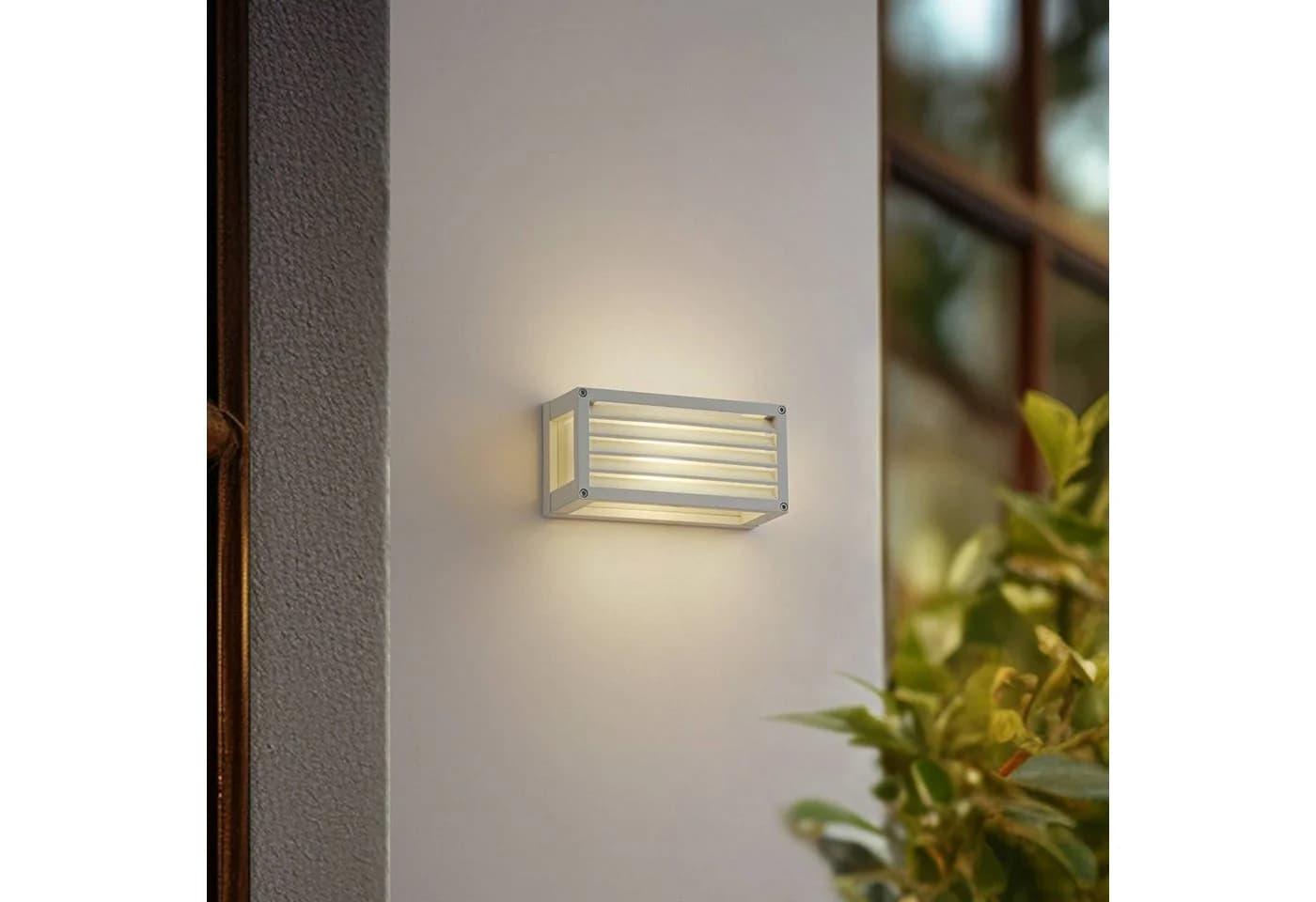 Lucande Außenwandlampe Aurelien, Weiß, Streifen - Bild 3