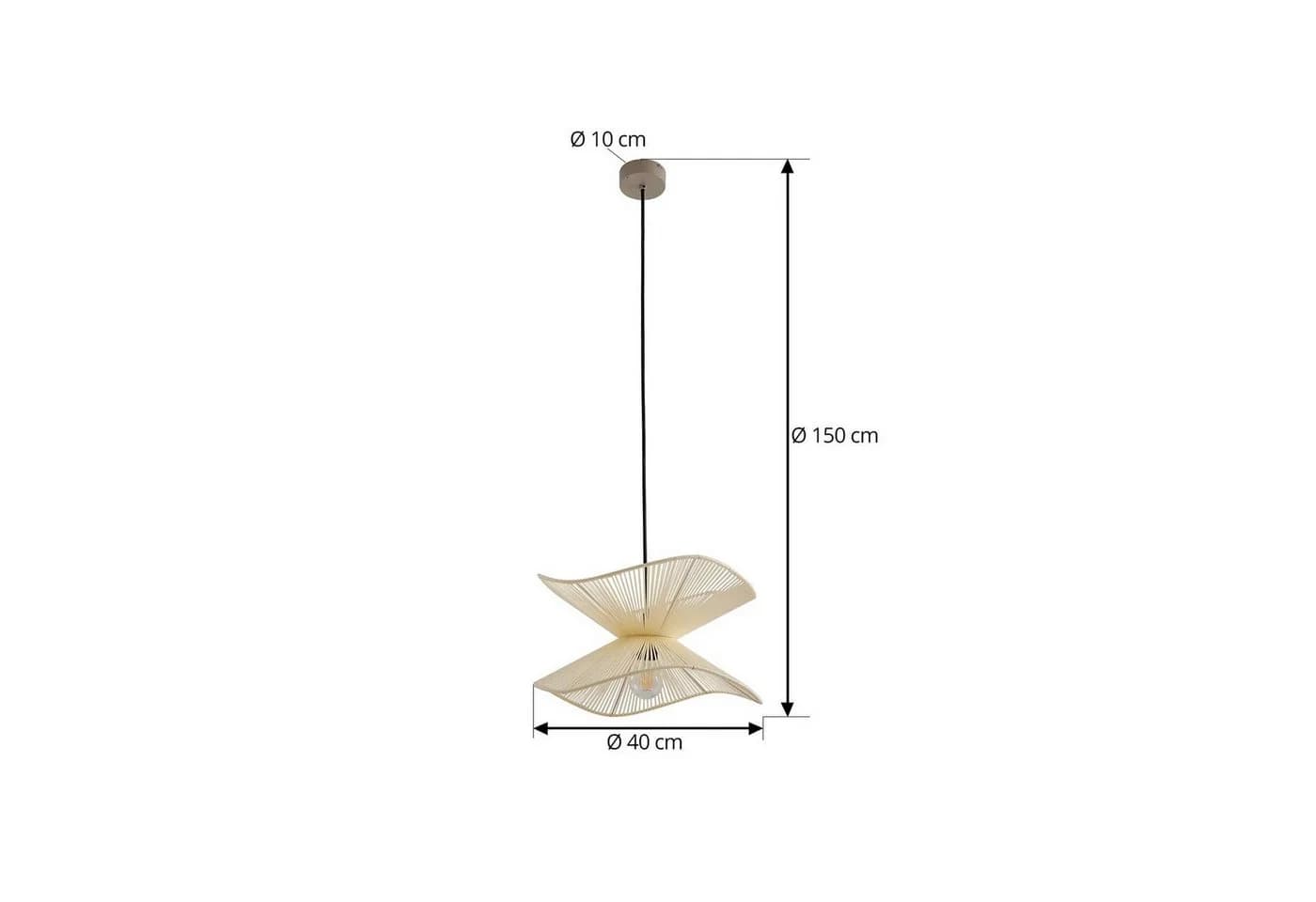 Lindby Außenpendelleuchte Valdorin Beige IP44 - Bild 5