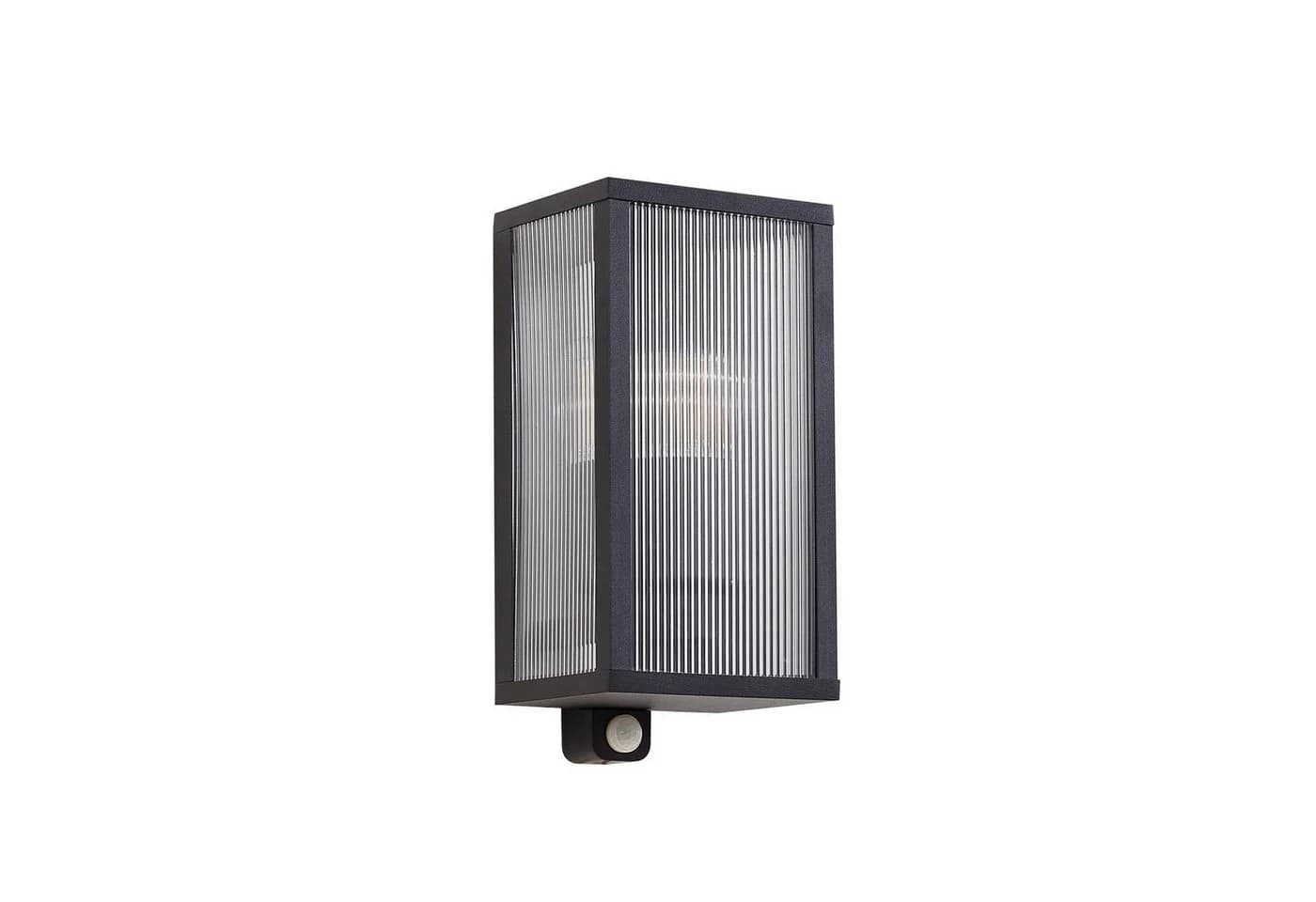 Lindby Außenwandlampe Peldar, Sensor, geriffelt, IP44, E27 - Bild 2