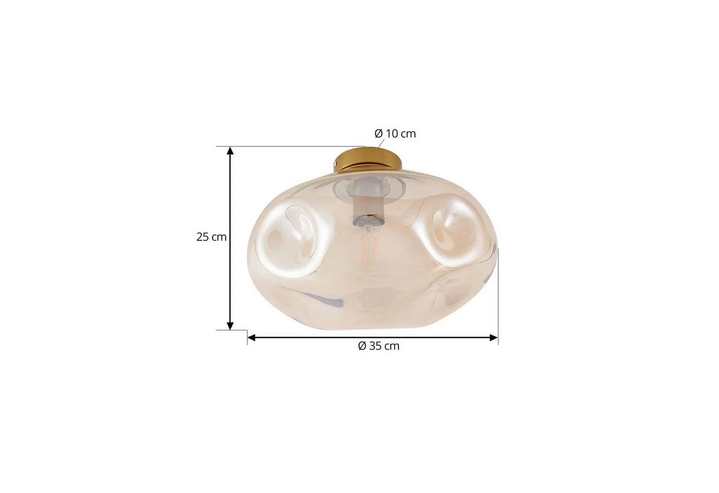 Lindby Deckenleuchte Lelia Amber 35 cm - Bild 5