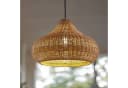 Lucande Außenhängelampe Taniola Beige Rattan IP44 Bild 1