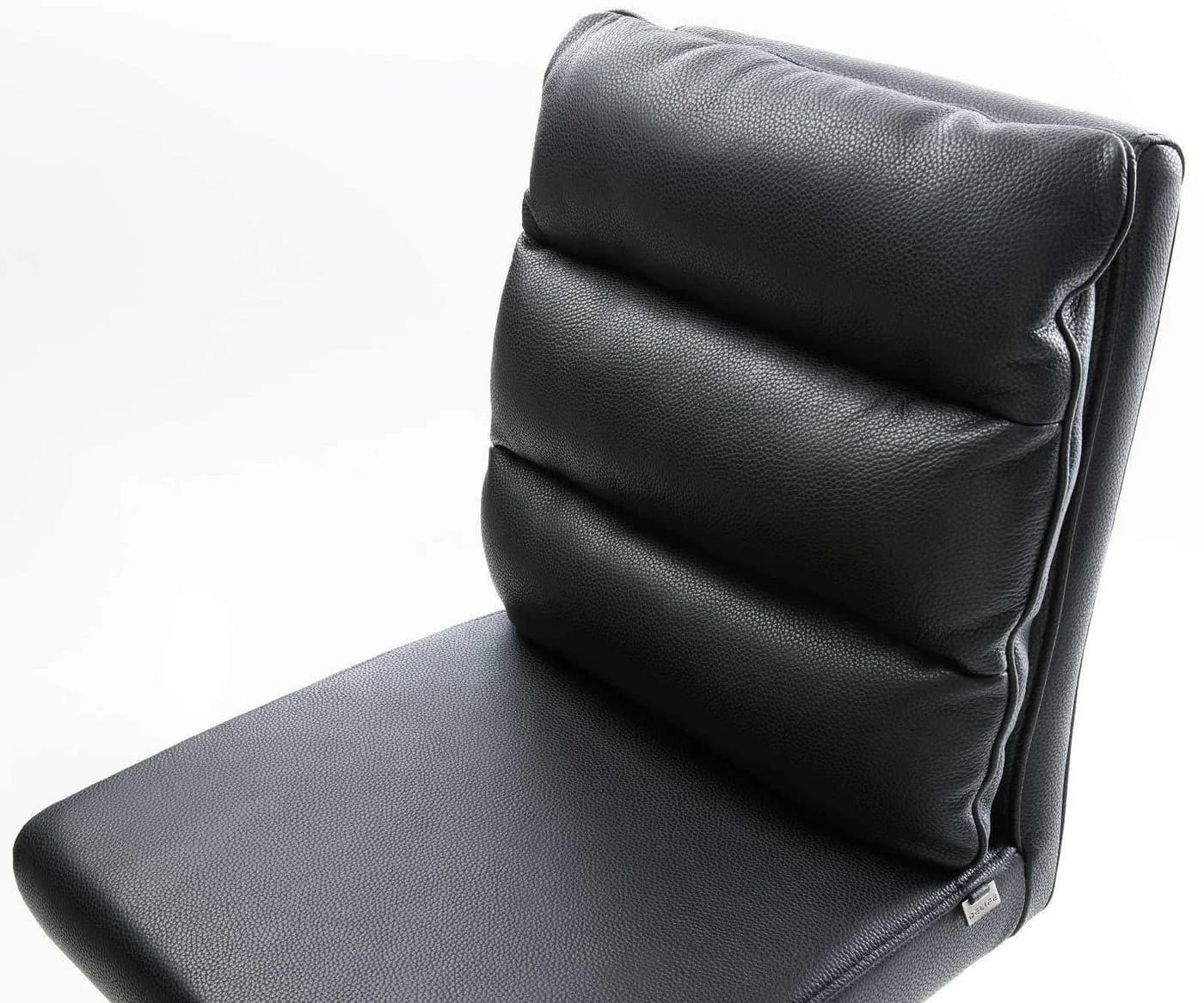 DELIFE Barhocker Pela-Flex Edelstahl Echt-Leder Schwarz höhenverstellbar - Bild 5